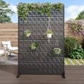 MAYEERTY 72x47 Black Outdoor Natural Privacy Panel Screen, 6 Piece Set Natural Folding Divider for Backyard and Garden