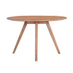 Tavolo da pranzo Royal Hampton | Piano rotondo 47" | Legno di mango marrone naturale fatto a mano | Base a quattro gambe angolate