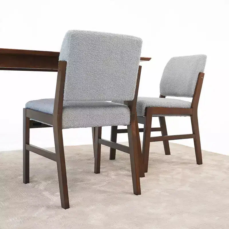 Sedia da pranzo, confezione da 2, grigio chiaro, schiuma ad alta densità, supporto lombare angolato