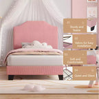 Base letto matrimoniale, struttura letto imbottita in velluto a coste con testiera regolabile, base per materasso, supporto a doghe in legno, non necessita di box spring