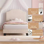 Base letto matrimoniale, struttura letto imbottita in velluto a coste con testiera regolabile, base per materasso, supporto a doghe in legno, non necessita di box spring