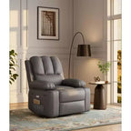 Poltrona reclinabile massaggiante, reclinabile girevole in pelle PU per soggiorno, cameretta o home theater, divano reclinabile ergonomico con portabicchieri