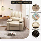 Poltrona reclinabile massaggiante, reclinabile girevole in pelle PU per soggiorno, cameretta o home theater, divano reclinabile ergonomico con portabicchieri