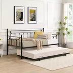 Letto a castello singolo rettangolare in metallo, divano letto con letto estraibile a rotelle, letto divano 2 in 1 trasformabile con struttura letto per camera da letto e soggiorno