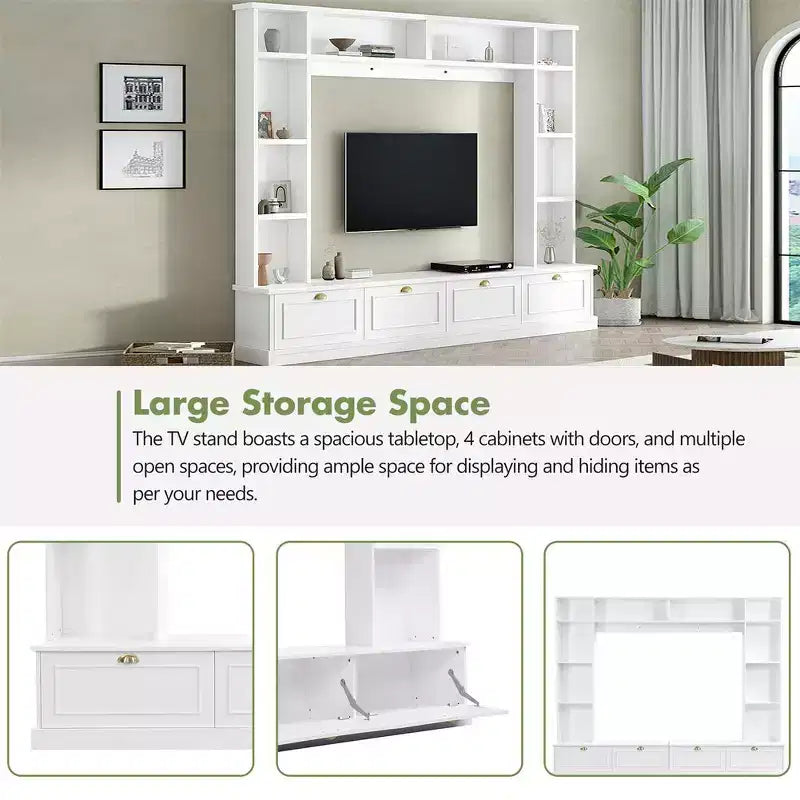 Acekool Mobile TV 4 in 1 con librerie, armadietti e mensole a giorno, design moderno per TV fino a 78 pollici