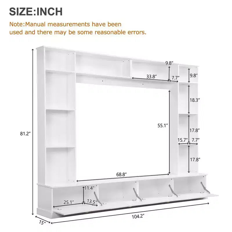 Acekool Mobile TV 4 in 1 con librerie, armadietti e mensole a giorno, design moderno per TV fino a 78 pollici