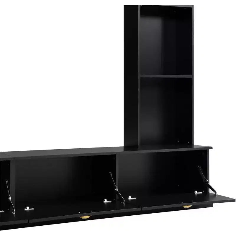 Acekool Mobile TV 4 in 1 con librerie, armadietti e mensole a giorno, design moderno per TV fino a 78 pollici