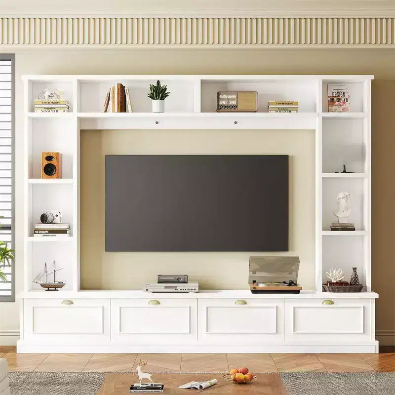 Acekool Mobile TV 4 in 1 con librerie, armadietti e mensole a giorno, design moderno per TV fino a 78 pollici