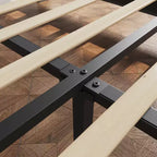Struttura letto a piattaforma Twin XL con testiera regolabile e testiera imbottita, robusto supporto a doghe in legno, facile installazione, grigio