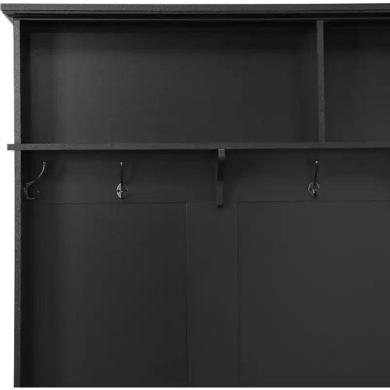 Acekool Appendiabiti Moderno con Armadietto, 2 Grandi Cassetti, Ampia Panca e 5 Ganci, Organizzatore per Ingresso Soggiorno, Nero