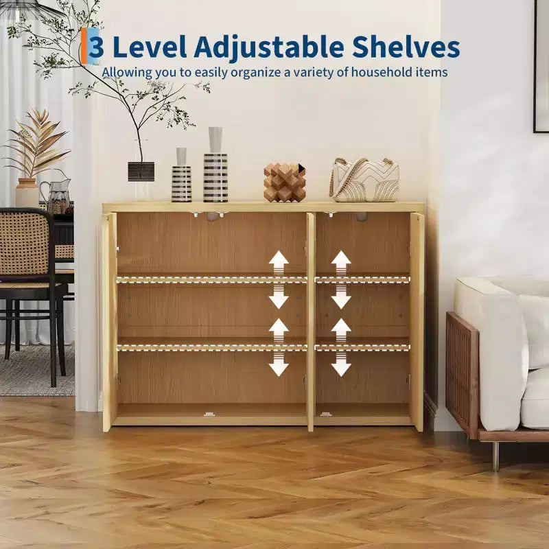 46.7 Credenza Buffet, Mobile Bar per Ingresso, Mobile TV, Armadio/Dispensa in Legno per Cucina Soggiorno