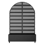 MAYEERTY 72x47 Fioriera ad Arco Nera in Ferro con Traliccio, Set da 3 Pezzi Schermo Decorativo da Giardino per Patio e Balcone