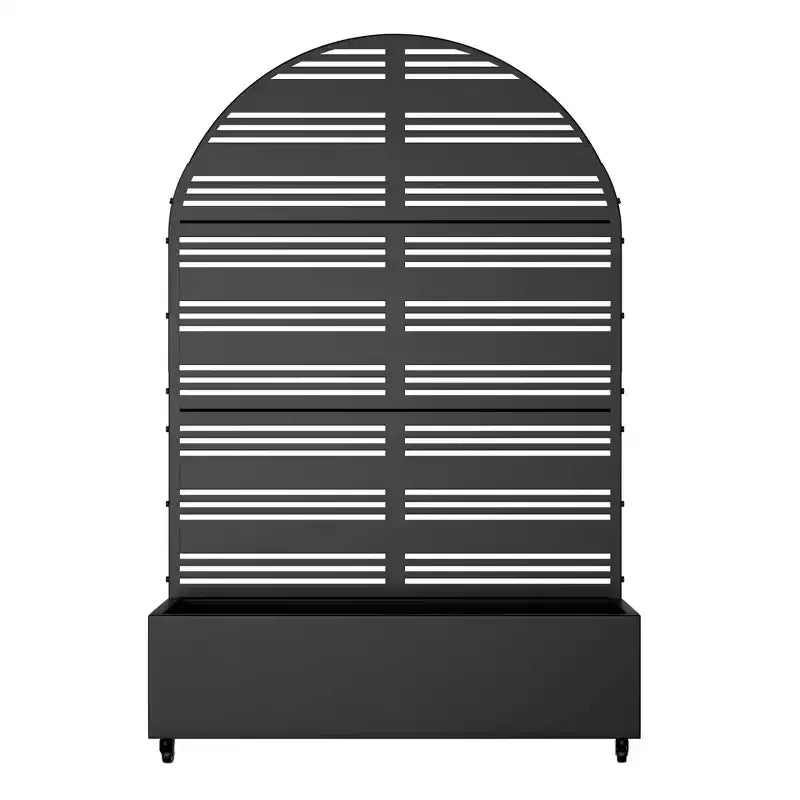 MAYEERTY 72x47 Fioriera ad Arco Nera in Ferro con Traliccio, Set da 3 Pezzi Schermo Decorativo da Giardino per Patio e Balcone