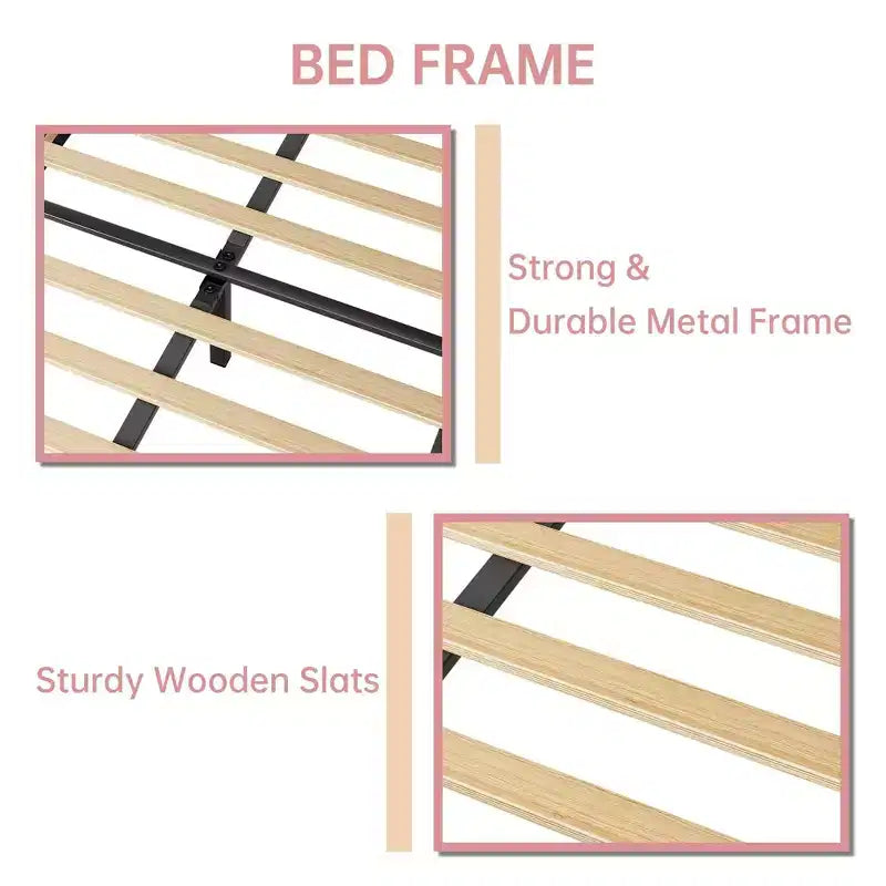 Coolmee Struttura Letto Singolo/Singolo XL, con Rivestimento in Velluto e Testiera Regolabile in Altezza per Bambini e Ragazzi, con Supporto a Doghe in Legno