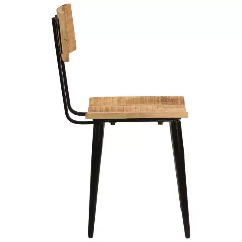 CLIHOME Set di 2 sedie da pranzo moderne in stile minimalista con struttura in ferro e legno massello, per sale da pranzo, cucine e soggiorni