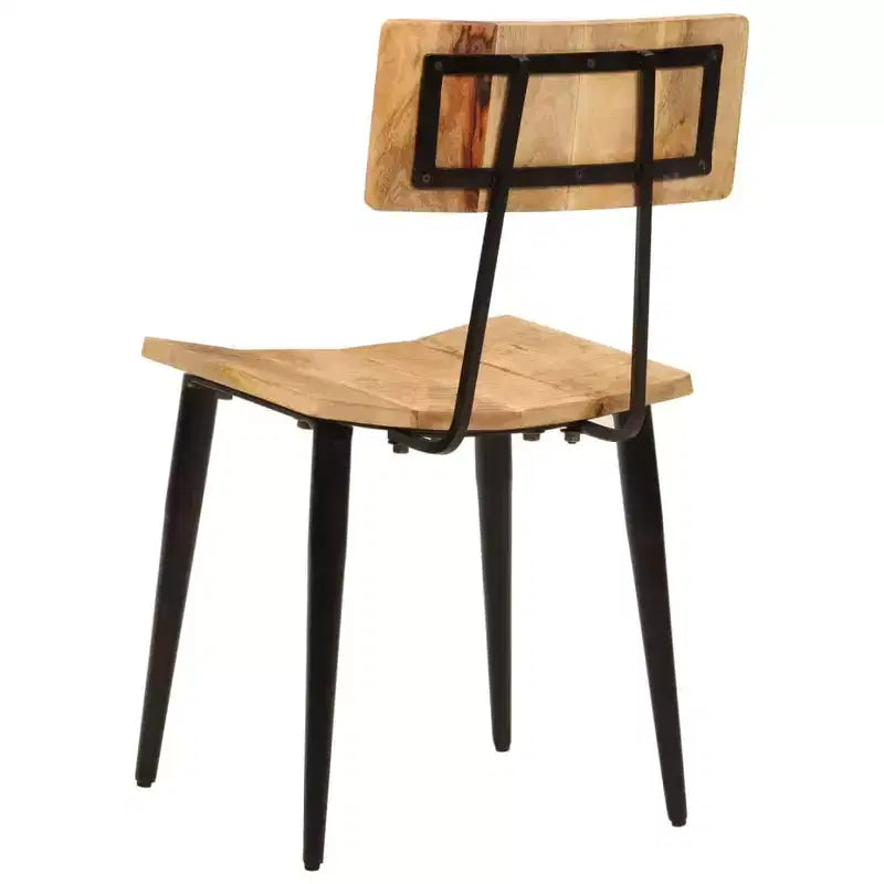 CLIHOME Set di 2 sedie da pranzo moderne in stile minimalista con struttura in ferro e legno massello, per sale da pranzo, cucine e soggiorni