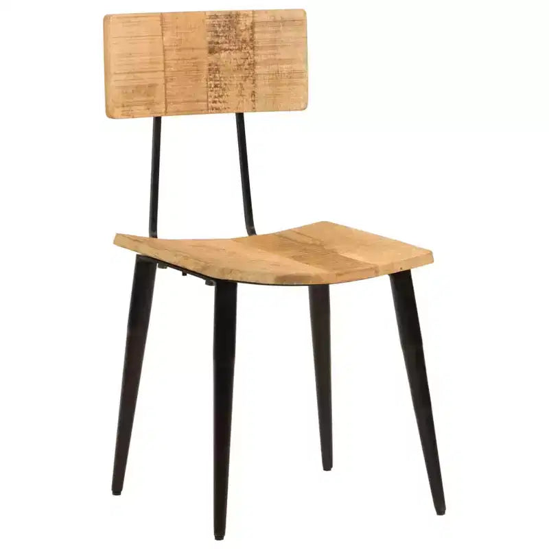 CLIHOME Set di 2 sedie da pranzo moderne in stile minimalista con struttura in ferro e legno massello, per sale da pranzo, cucine e soggiorni