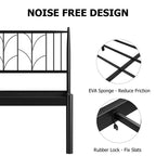 Struttura Letto Matrimoniale, Struttura Letto a Piattaforma Matrimoniale con Testiera, Supporto a Doghe in Metallo Resistente, Base per Materasso, Design Silenzioso, Facile Installazione