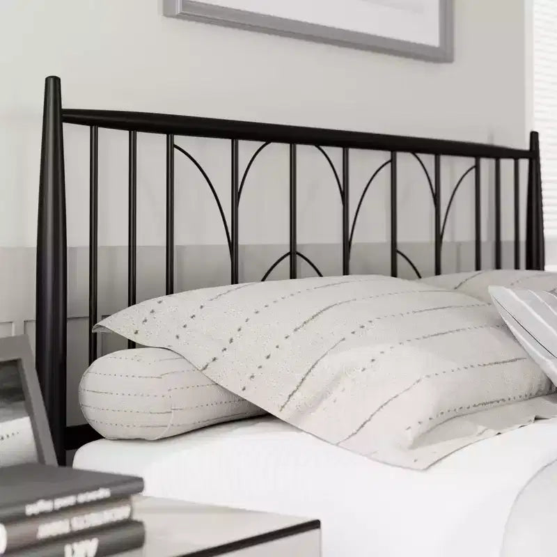 Struttura Letto Matrimoniale, Struttura Letto a Piattaforma Matrimoniale con Testiera, Supporto a Doghe in Metallo Resistente, Base per Materasso, Design Silenzioso, Facile Installazione