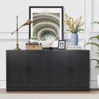 PexFix 62 W x 31 H Sideboard Buffet Cabinet Farmhouse Kitchen Pantry Cabinet with Adjustable Shelves for Kitchen Dining Room Living Room Black