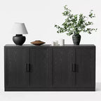 PexFix 62 L x 31 A Credenza Mobile Buffet Mobile Dispensa da Cucina Stile Rustico con Ripiani Regolabili per Cucina Sala da Pranzo Soggiorno Nero