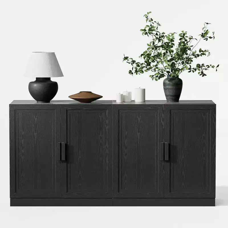 PexFix 62 L x 31 A Credenza Mobile Buffet Mobile Dispensa da Cucina Stile Rustico con Ripiani Regolabili per Cucina Sala da Pranzo Soggiorno Nero