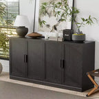 PexFix 62 L x 31 A Credenza Mobile Buffet Mobile Dispensa da Cucina Stile Rustico con Ripiani Regolabili per Cucina Sala da Pranzo Soggiorno Nero