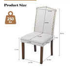Okak Set di 2 Sedie da Pranzo con Schienale Alto Rivestite in PU e Borchie, Sedie da Pranzo Senza Braccioli per Sala da Pranzo, Cucina