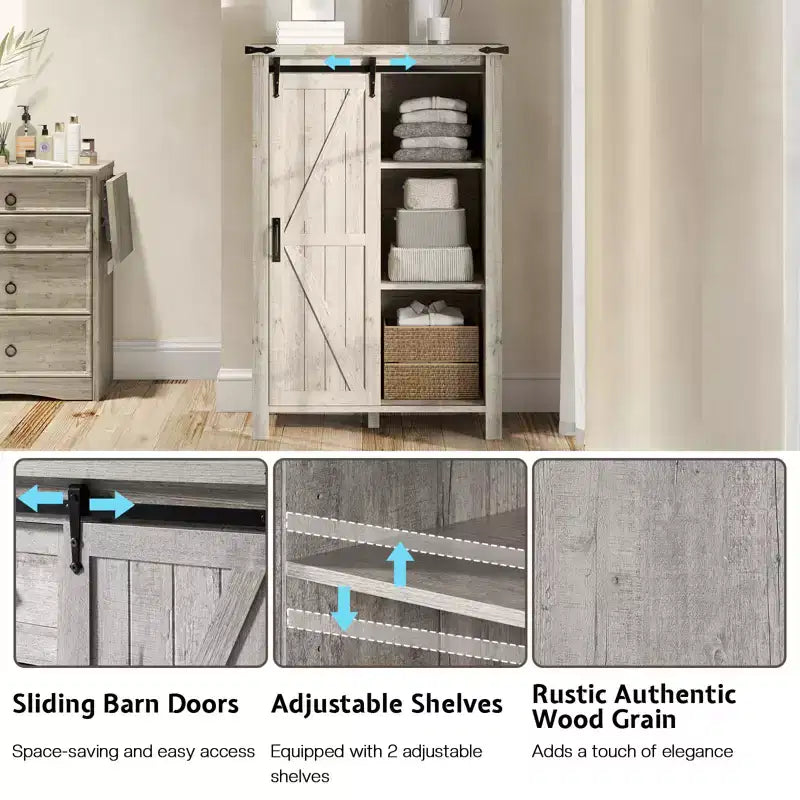 AMERLIFE Cassettiera da fattoria per camera da letto con cassetti, armadietto contenitore con ante scorrevoli a persiana, mobile TV organizer