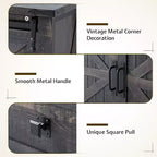 AMERLIFE Cassettiera da fattoria per camera da letto con cassetti, armadietto contenitore con ante scorrevoli a persiana, mobile TV organizer