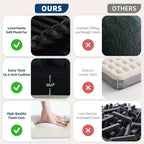 Acekool 61 Poltrone lounge oversize, divano extra-large in velluto a coste, 4 cuscini e braccioli, comodo divanetto per soggiorno o camera da letto, nero