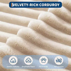 Acekool 61 Poltrone lounge oversize, divano extra-large in velluto a coste, 4 cuscini e braccioli, comodo divanetto per soggiorno o camera da letto, nero