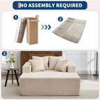 Acekool 61 Poltrone lounge oversize, divano extra-large in velluto a coste, 4 cuscini e braccioli, comodo divanetto per soggiorno o camera da letto, nero
