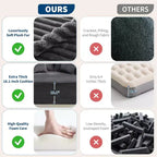 Acekool 61 Poltrone lounge oversize, divano extra-large in velluto a coste, 4 cuscini e braccioli, comodo divanetto per soggiorno o camera da letto, nero