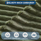 Acekool 61 Poltrone lounge oversize, divano extra-large in velluto a coste, 4 cuscini e braccioli, comodo divanetto per soggiorno o camera da letto, nero