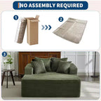 Acekool 61 Poltrone lounge oversize, divano extra-large in velluto a coste, 4 cuscini e braccioli, comodo divanetto per soggiorno o camera da letto, nero
