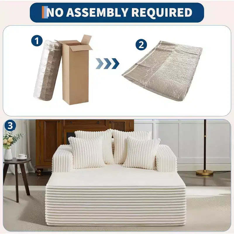 Acekool 61 Poltrone lounge oversize, divano extra-large in velluto a coste, 4 cuscini e braccioli, comodo divanetto per soggiorno o camera da letto, nero