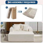 Acekool 61 Poltrone lounge oversize, divano extra-large in velluto a coste, 4 cuscini e braccioli, comodo divanetto per soggiorno o camera da letto, nero