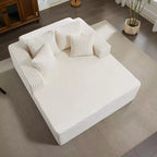 Acekool 61 Poltrone lounge oversize, divano extra-large in velluto a coste, 4 cuscini e braccioli, comodo divanetto per soggiorno o camera da letto, nero