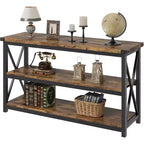 Acekool Tavolino consolle lungo 47 con 3 ripiani portaoggetti, tavolo da divano in stile industriale per ingresso, corridoio, soggiorno, camera da letto