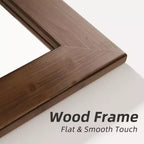 Specchio a figura intera MAYEERTY in legno massello, bordo dritto ad angolo retto, nero, 71x35x1 pollici, senza supporto