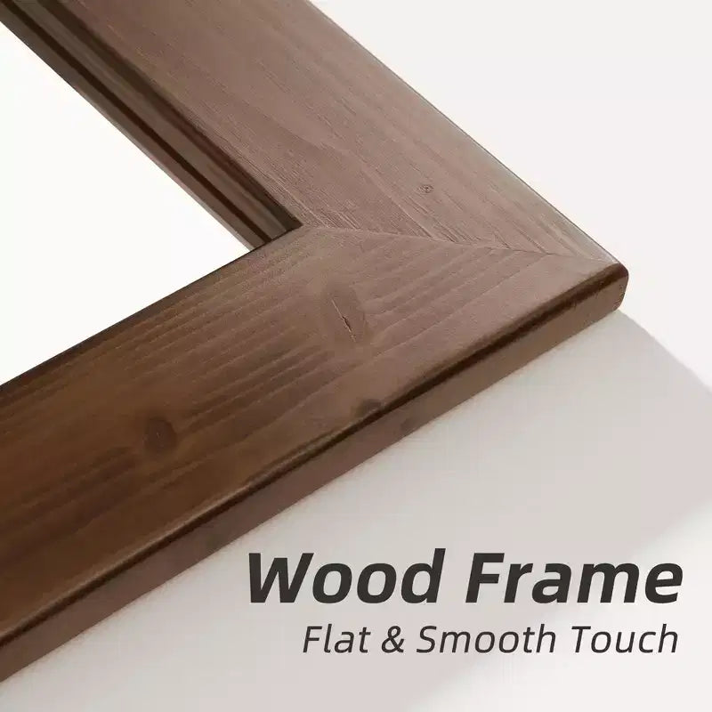 Specchio a figura intera MAYEERTY in legno massello, bordo dritto ad angolo retto, nero, 71x35x1 pollici, senza supporto