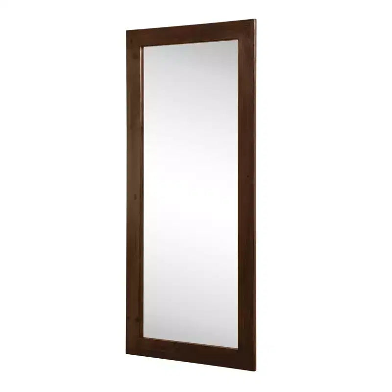 Specchio a figura intera MAYEERTY in legno massello, bordo dritto ad angolo retto, nero, 71x35x1 pollici, senza supporto