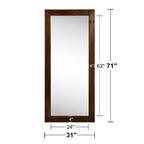 Specchio a figura intera MAYEERTY in legno massello, bordo dritto ad angolo retto, nero, 71x35x1 pollici, senza supporto