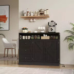 CuisinSmart Mobile Buffet da Fattoria con Contenitore con Presa di Corrente Integrata, Credenza con 2 Ante e 3 Cassetti per Soggiorno Sala da Pranzo