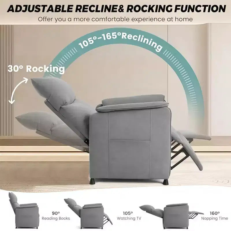Poltrona Reclinabile Elettrica GustoWave con Massaggio e Calore, Divano Reclinabile Singolo Regolabile, Poltrona per Home Theater