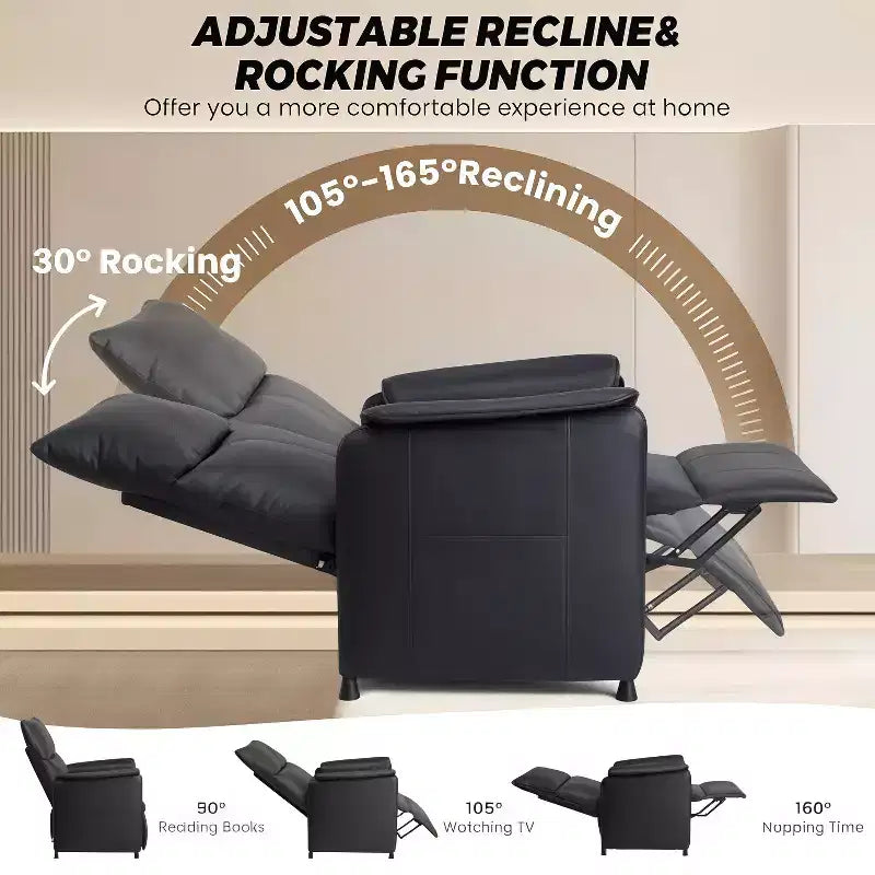 Poltrona Reclinabile Elettrica GustoWave con Massaggio e Calore, Divano Reclinabile Singolo Regolabile, Poltrona per Home Theater