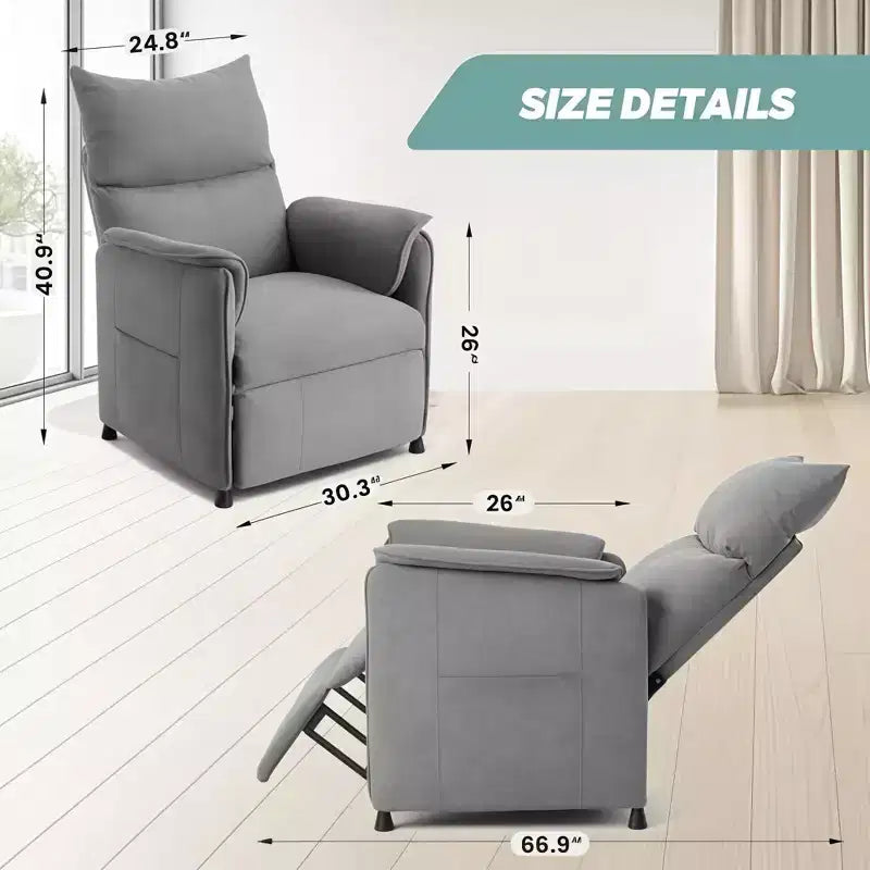 Poltrona Reclinabile Elettrica GustoWave con Massaggio e Calore, Divano Reclinabile Singolo Regolabile, Poltrona per Home Theater