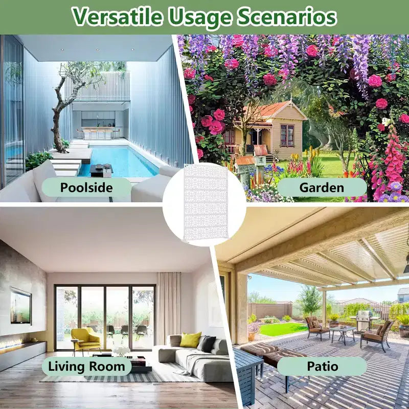 MAYEERTY 72x47 Pannello Paravento per Esterni Bianco Naturale, Set da 6 Pezzi Divisorio Pieghevole Naturale per Cortile e Giardino