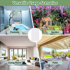 MAYEERTY 72x47 Pannello Paravento per Esterni Bianco Naturale, Set da 6 Pezzi Divisorio Pieghevole Naturale per Cortile e Giardino